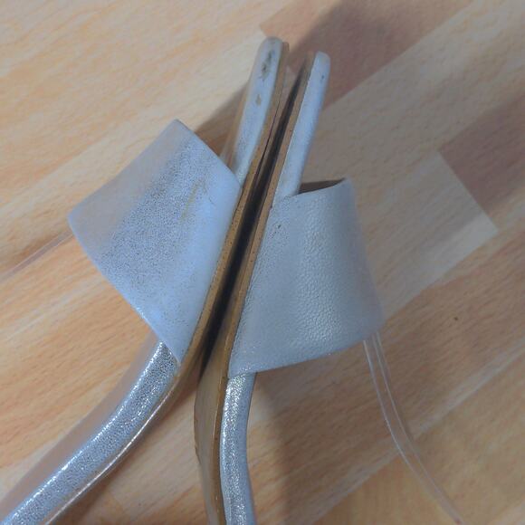 Free People Marigold Sandal Ankle Block Heel Suede Leather Shimmer 38 (US 8) - Picture 8 of 14